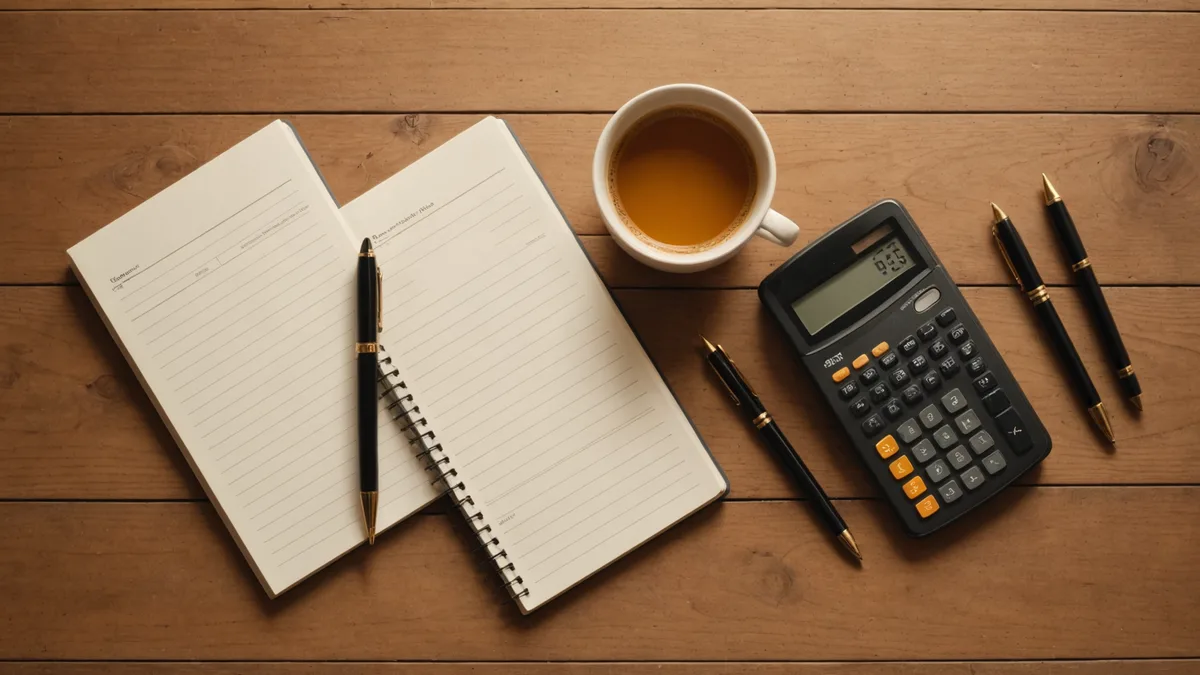 Abstract financial calculation concept with warm tones